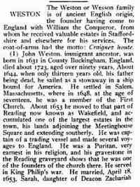 John WESTON - Title New England families, genealogical and memorial: a record of the achievements of her people in the making of commonwealths and the founding of a