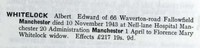 Albert Edward WHITELOCK - 1943 Probate  England & Wales, National Probate Calendar (Index of Wills and Administrations), 1858-1995